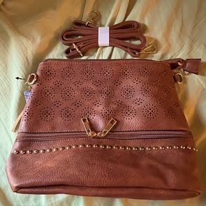 Gladden leather purse with long strap